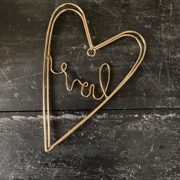 Gold Love Heart Metal Wall Decor - Picture 2 of 3